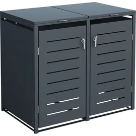 FRG Mülltonnenbox 2-er 0,0 m grau