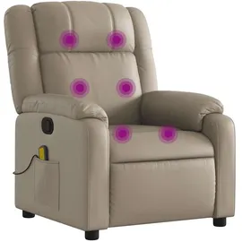 vidaXL Massagesessel Cappuccino-braun Kunstleder 95 x 99 x 95 cm Braun mit Fernbedienung