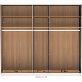 Wiemann Drehtürenschrank WIEMANN "Cardiff", braun (parsol, bronze, spiegelglas), B:246,3cm H:216cm T:58cm, Floatglas, Hartfaserplatte, Holzwerkstoff, Massivholz, Schränke, Drehtürenschrank, inkl. Türdämpfung