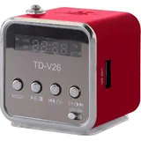 Mini tragbarer Bluetooth Lautsprecher mit FM-Radio - Rot KP39119 - Rot/Silber