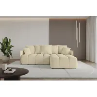 Altdecor Ecksofa mit Schlaffunktion und Bettkasten LONLI-L 251x189x68 Beige