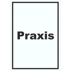 HB-Druck Praxis Schild mit Text Arzt Gesundheit hochkant A2 Rückseite selbstklebend