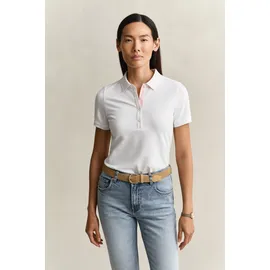 GANT Slim Fit Poloshirt mit Label-Stitching, Weiss, M