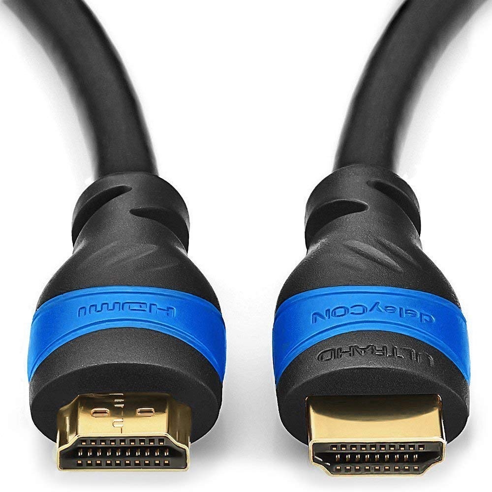 deleyCON 10m HDMI Kabel - Kompatibel zu HDMI 2.0a/b/1.4a - 4K UHD 2160p (4096x2160 Pixel) Full HD HDTV 1080p HDCP Dolby Ethernet LCD LED OLED - Schwarz