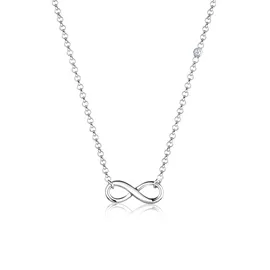 Elli DIAMONDS Halskette Infinity Diamant Brillantschliff (0,015 ct) 925 Sterling Silber