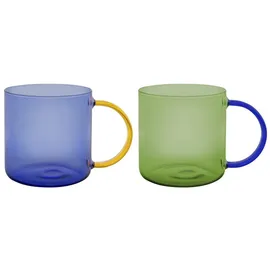 REMEMBER Glasbecher ́Fred` green-blue, 2er-Set