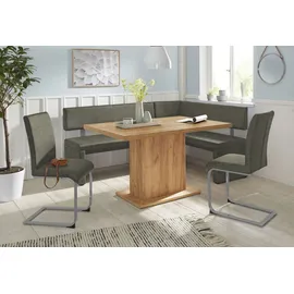 OTTO home Eckbank OTTO HOME "Charissa", grün (khakifarben (arizona 4421)), B:190cm H:90cm T:140cm, Holzwerkstoff, Massivholz, Sitzbänke, Eckbank, in 3 Größen, verschiedene Qualitäten