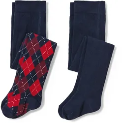 Tchibo - 2 Kinder-Strumpfhosen mit Argyle-Muster - Herren - Gr. 110/116 - dunkelblau
