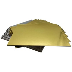 KITCHENDREAM Tortenplatte CakeBoard Set Kuchenplatte eckig gold UND silber in 3 mm starker Pappe, (15-tlg) 30 cm x 35 cm