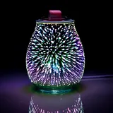 Duftwachs 3D Feuerwerk Aromalampe,Elektrische Duftlampe aus Glas,Aromalampe für Duftwachs,Timer Einstellung,Elektrisch Teelicht Duftöl Lampe für Home Office Schlafzimmer Geschenke