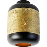 QAZQA Vintage Deckenlampe schwarz mit Messing - Kayleigh