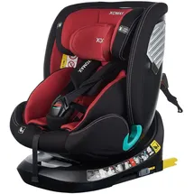 XOMAX G409 IOT Kindersitz drehbar 360°, ISOFIX I mitwachsend I 0-36 kg, 0-12 Jahre, Gruppe 0+/1/2/3, 5-Punkt-Gurt, 3-Punkt-Gurt I Bezug waschbar I ECE R129 I Black-Red