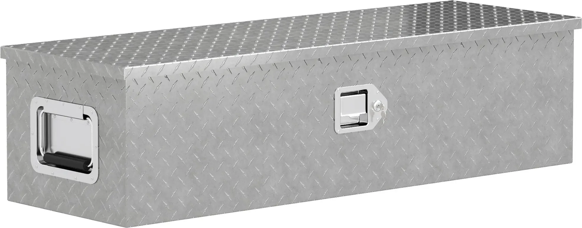 HOMCOM Gerätekasten Aufbewahrungskiste aus Aluminium mit Seitengriffen, Schloss und Schlüsseln, LKW-Werkzeugkasten, Lagerungsbox für Anhänger, 99 x 33 x 25,5 cm   Aosom