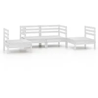 vidaXL Garten-Lounge-Set 4-tlg. weiß Kiefer