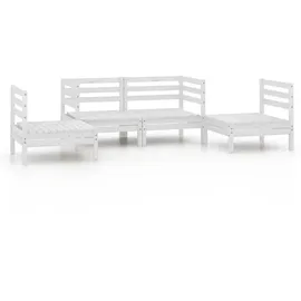 vidaXL Garten-Lounge-Set 4-tlg. weiß Kiefer
