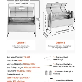 Vevor Drehspießgrill Silber