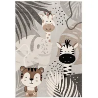 Pergamon Kinder Teppich Softstar Kids Safari Friends Grau 140x200cm