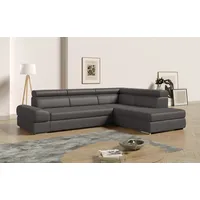 sit&more Ecksofa »Broadway L-Form«, mit verstellbaren Kopfteilen, wahlweise mit Bettfunktion, braun