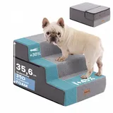 Gardner Pet 2-in-1 Hundetreppe für Hunde, 3 Stufen, Grau,23/36cm Hoch