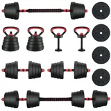 vidaXL 4-in-1 Hantelset 40kg Schwarz/Rot