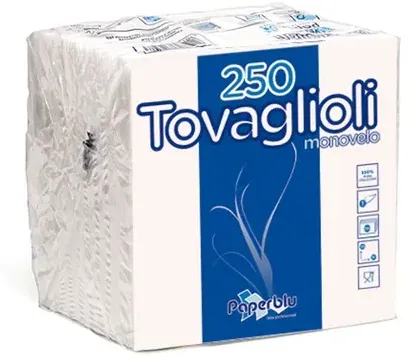 Servietten in der Farbe weiß 33x30 cm, 250 Stück 100% Zellstoff, 250 Stück pro Pack, 1-lagig, 1/4 Falz