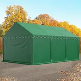 TOOLPORT 3x6 m Zelthalle Unterstand Weidezelt PVC Plane 700 N wasserdicht in dunkelgrün - (6145)
