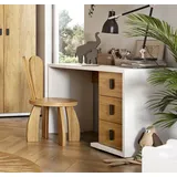 Schreibtisch Schülerschreibtisch Bürotisch 125x52cm weiß Hickory Oak 77136517