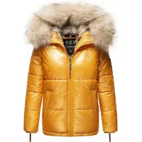 Navahoo Damen Winterjacke Warm Gefütterte Steppjacke mit Kunstfellkapuze Tikunaa