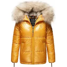 Navahoo Damen Winterjacke Warm Gefütterte Steppjacke mit Kunstfellkapuze Tikunaa