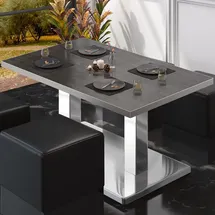 GGM Möbel Bistro Loungetisch 110 x 60 x 41 cm Wenge/Edelstahl