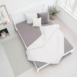 Homestyle4u Holzbett 140x200 Bettgestell Weiß Holz mit Lattenrost - Weiß