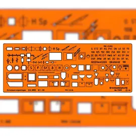 Standardgraph Schablone für Entwässerungsanlagen 1:50