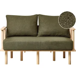 2-Sitzer Sofa Bouclé Stoff Dunkelgrün ASKER