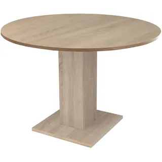 DEINE TANTE EMMA Tap/Rund_90 Esstisch RUND Küchentisch Eiche Sägerau Nb. ausziehbar 90 cm Durchmesser