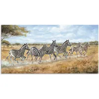 ARTland Alu-Dibond-Druck »Laufende Zebras«, Wildtiere, (1 St.), für Innen-