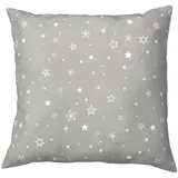 heimtexland Tischdecke Weihnachten Tischdeko Sterne Leinen-Optik Serie (Typ366 1-tlg), Kissenhülle 40x40 cm I Pflegeleicht I Leinen-Optik grau quadratisch | 40 cm x 40 cm