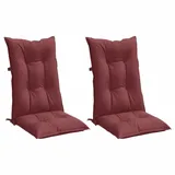 vidaXL Hochlehner-Auflagen 2 Stk. Melange Weinrot 120x50x7 cm Stoff