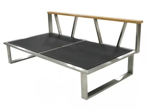 Zebra Belvedere Lounge 2-Sitzer, Mitte Rahmen Edelstahl - ohne Polster 148 cm x 82,5 cm x 75 cm