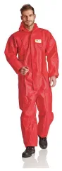 ProSafe® Einweg-Overall Light, Kapuze, rot, PSA Kategorie 3 SMSR-M , 1 Stück, Größe M