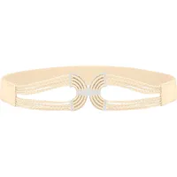 LASCANA Taillengürtel LASCANA "Stretchgürtel", Damen, Gr. 95, beige (creme),