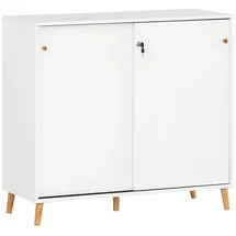 Lomadox Schiebetürenschrank SISAK-80 100,1 x 92,6 x 41 cm Weiß