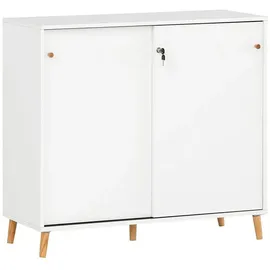 Lomadox Schiebetürenschrank SISAK-80 100,1 x 92,6 x 41 cm Weiß