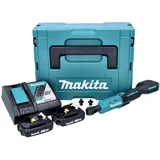 Makita DWR 180 RAJ Akku Ratschenschrauber 18 V 47,5 Nm 1/4" 3/8" + 2x Akku 2,0 Ah + Ladegerät + Makpac