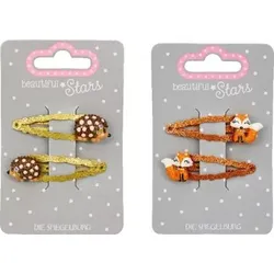 DIE SPIEGELBURG 22281Haarclips Fuchs & Igel - beautiful Stars, sortiert