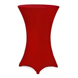 DEUBA Detex® Stehtischhusse Rot 70-75cm Verstärkter Fußbereich 30°C Waschbar Stehtisch Hussen Stretch Überzug Bezug Ø70 cm / bordeaux