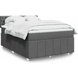 vidaXL Boxspringbett 140 x 200 cm Dunkelgrau