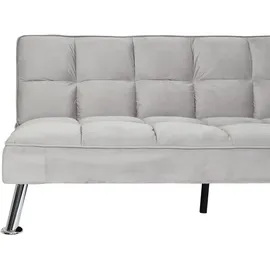 Mendler Sofa HWC-K21, Couch Schlafsofa, Nosagfederung Schlaffunktion Liegefläche 181x107cm ~ Samt, grau