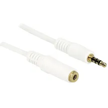 DeLock Mini-Phone Audiokabel 3,5mm-Klinken-Stecker Stereo / Klinken-Buchse Stereo 2m weiß (84482)