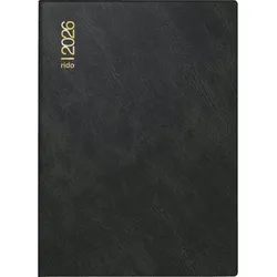 Rido Taschenkalender Technik III 10x14cm 1 Tag/Seite Kunststoff schwarz 2026
