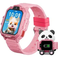 Smartwatch Kinder mit GPS, 4G Kinder Smart Watch mit Videoanruf, SOS Notruf, Sprachchat, SMS, Kamera, Wecker, Panda-Ladestation, Kinderuhr für Mä... - Rosa